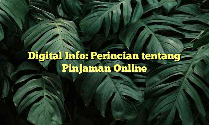 Digital Info: Perincian tentang Pinjaman Online